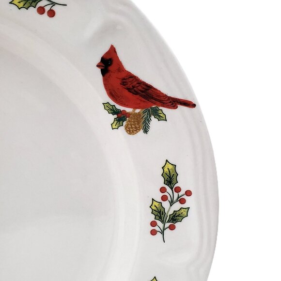 Vintage “Gibson” Christmas “Winter Birds” Dinner Plates – 10 in. - Picture 2 of 7